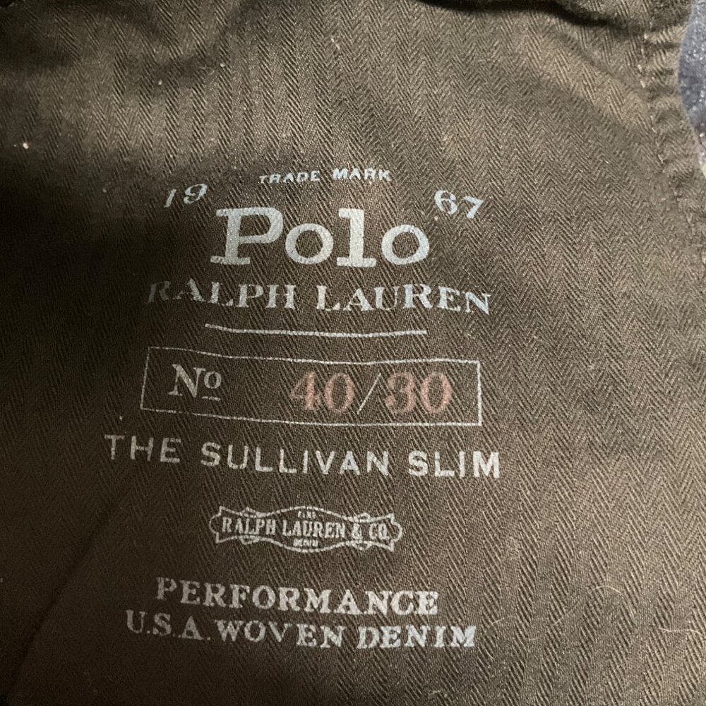Polo Ralph Lauren Mens 40x30 The Sullivan Slim Denim Jeans Dark Wash Stretch - Picture 6 of 15